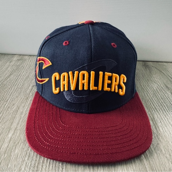 Adidas  Cleveland Cavilers Snapback Flat Brim Hat - Blue/Red/Yellow - Picture 2 of 11